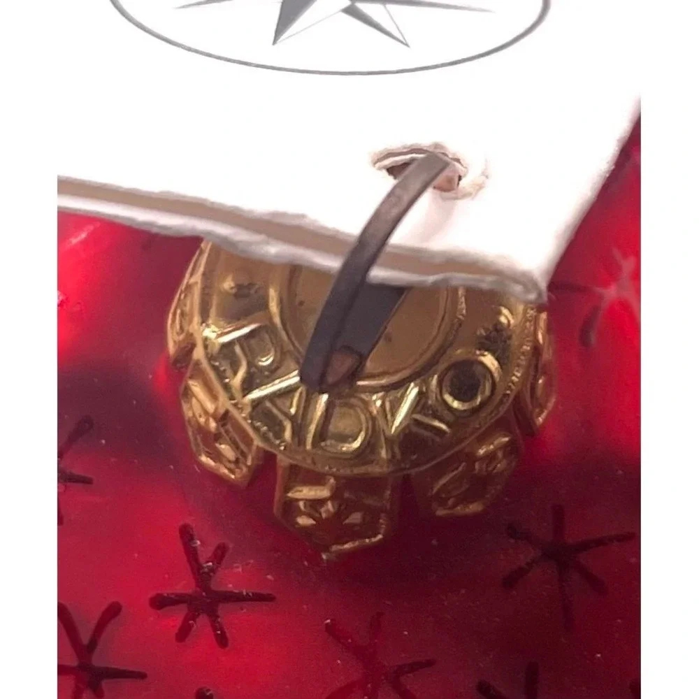 Christopher Radko JOLLY‎ ELF Ornament Santa Red Hooded Face star 6